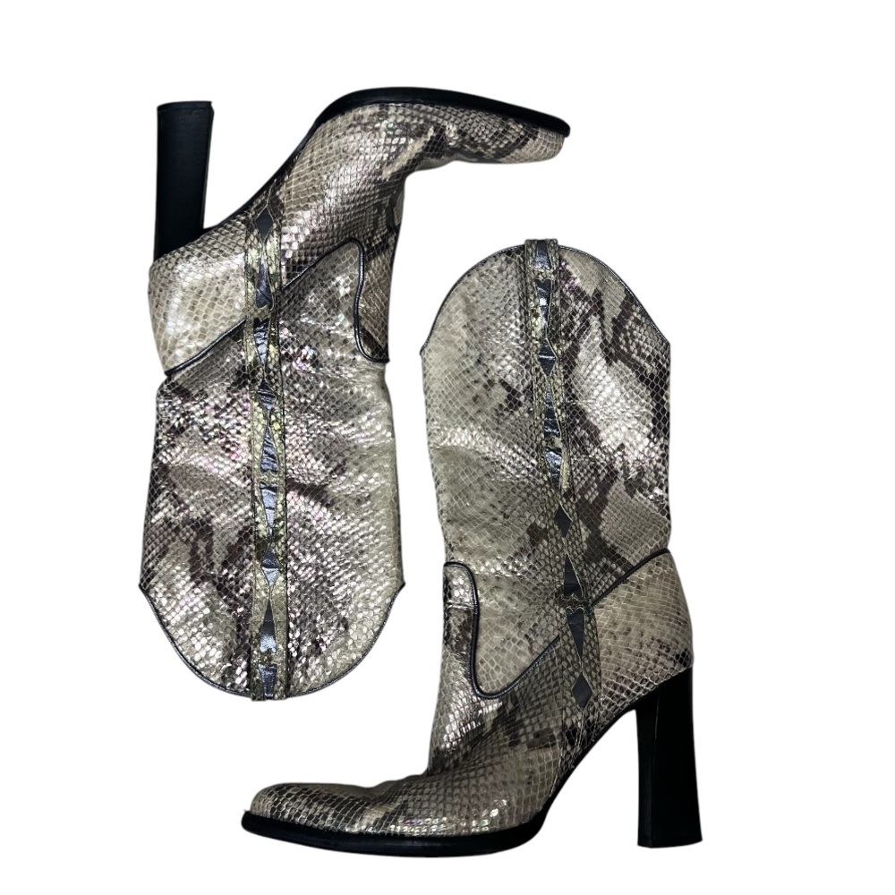 Nike Lab G Series Iridescent Snake Python Print Western Boots‎ Size 8